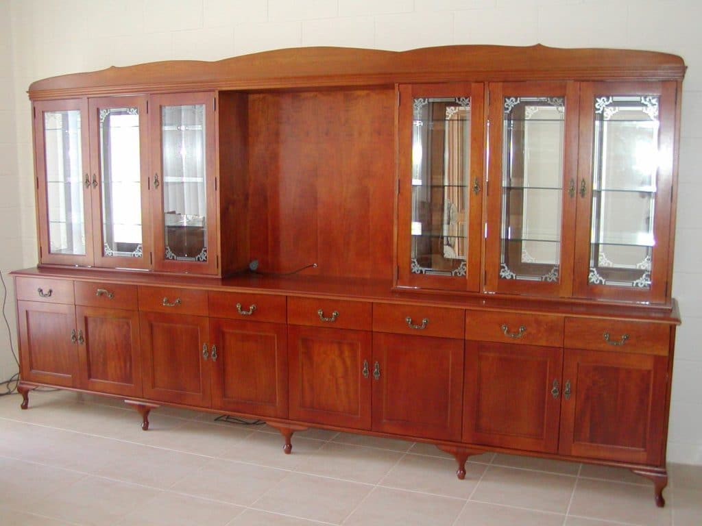 A large traditional custom made buffet cabinet