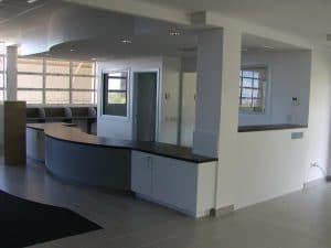 Custom reception cabinetry in an office in Rockhampton