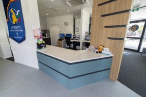A custom reception desk at a school in Rockhampton