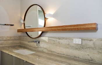 Timber framed mirror in bathroom - cabinet makers Rockhampton