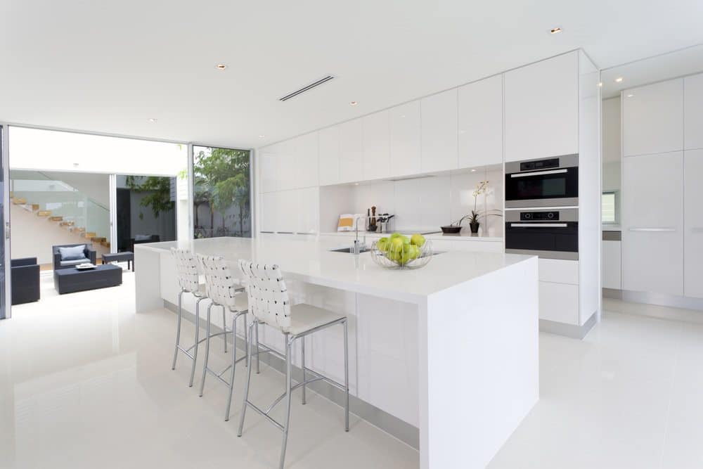 custom white kitchen cabinets by Large's Furniture