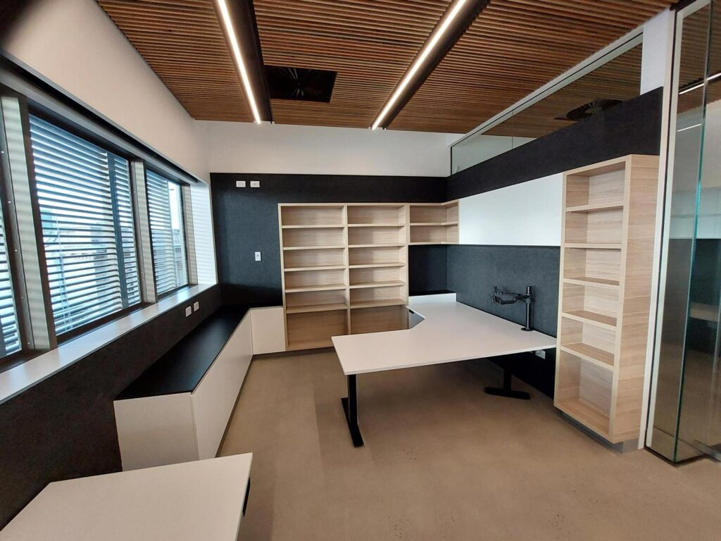 Custom Cabinets And Table In A Room